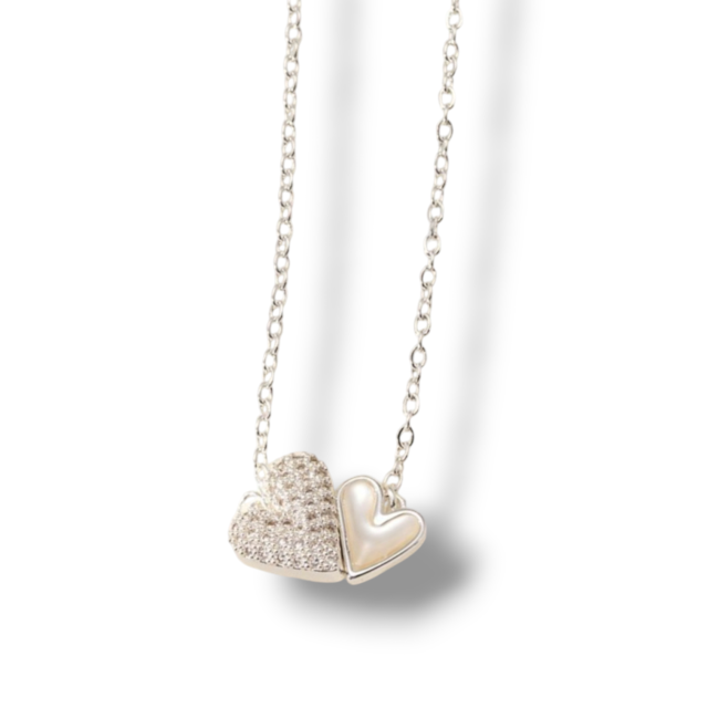 COLLAR ACERO BLAMCO DIJE CORAZÓN IMANTADO