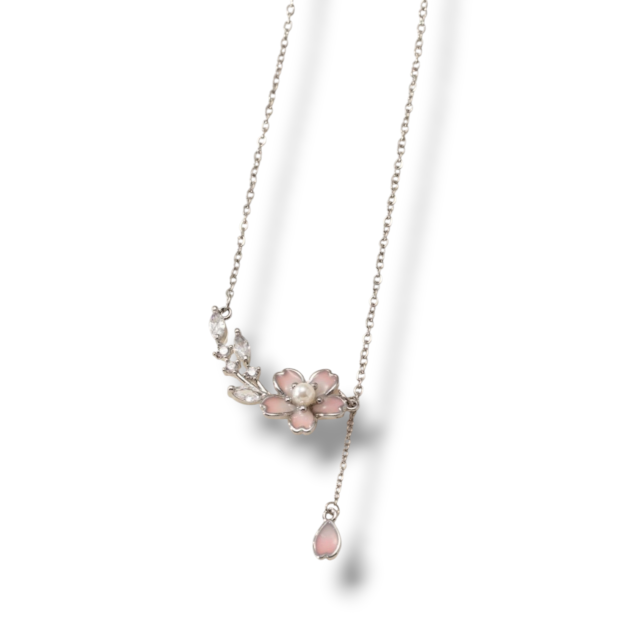 COLLAR ACERO DIJE COLGANTE FLOR
