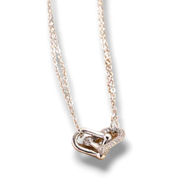 COLLAR ACERO BLANCO DIJE TIFF MICROPAVE