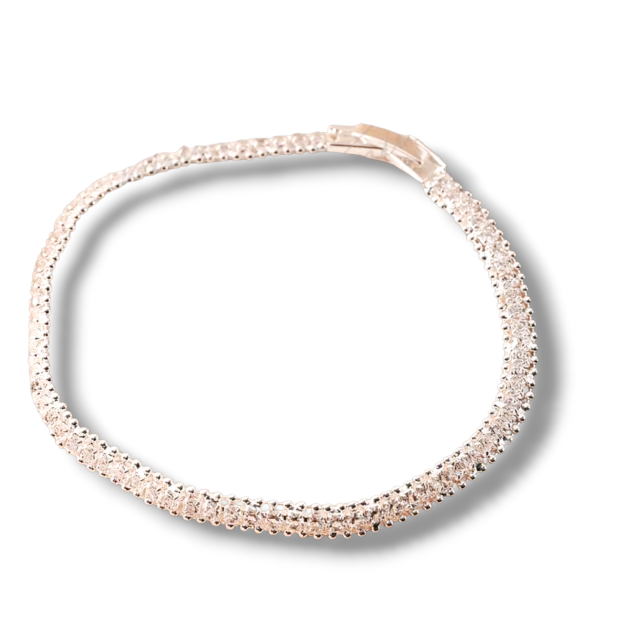 PULSERA ACERO BLANCO COMBINADA CON STRASS