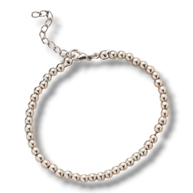 PULSERA ACERO BLANCO BOLITAS