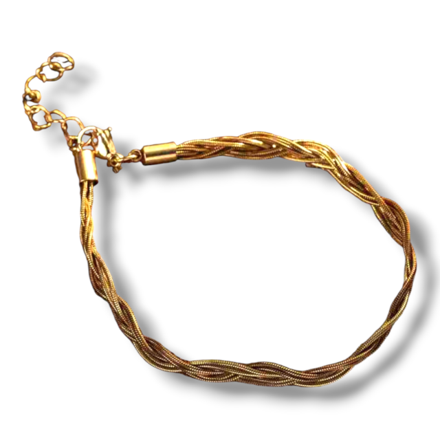 PULSERA ACERO DORADO TRENZA