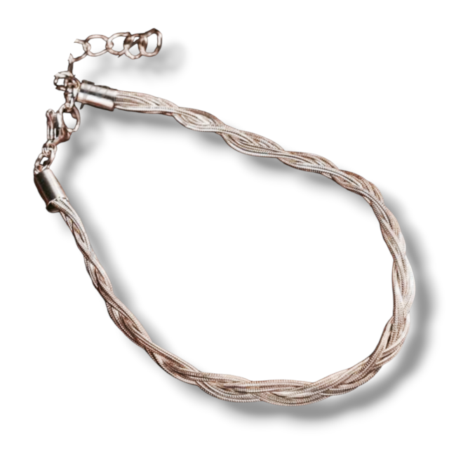 PULSERA ACERO BLANCO TRENZA