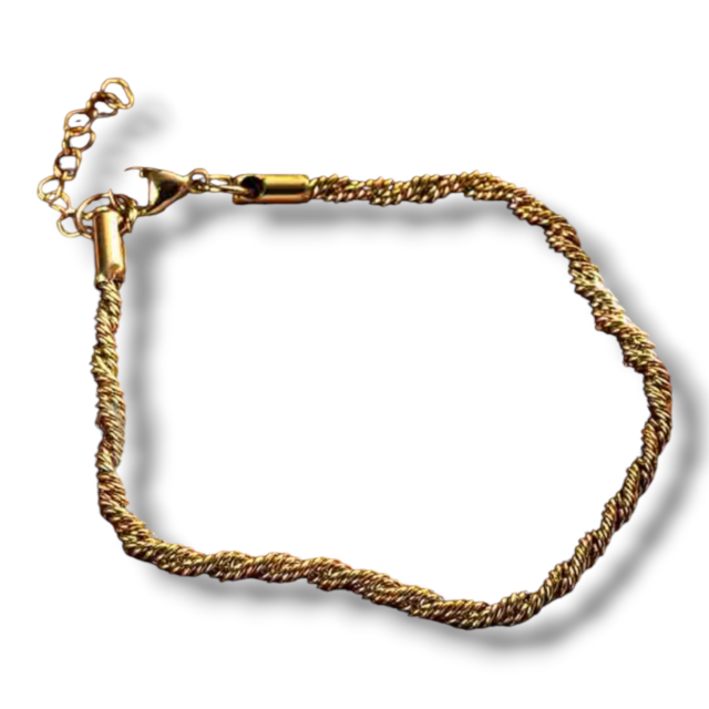 ACERO DORADO PULSERA TRENZA