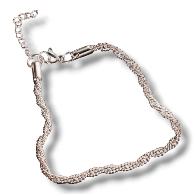 PULSERA ACERO BLANCO TRENZA