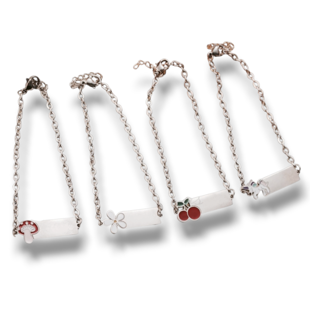 PULSERA ACERO CHAPA PARA GRABAR MODELO INFANTIL 
