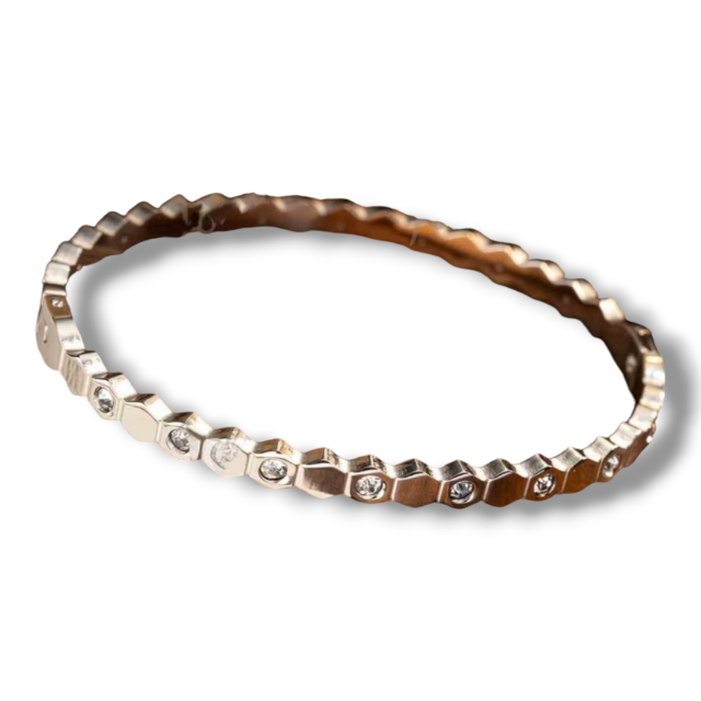 ESCLAVA ACERO STRASS INTERCALADOS