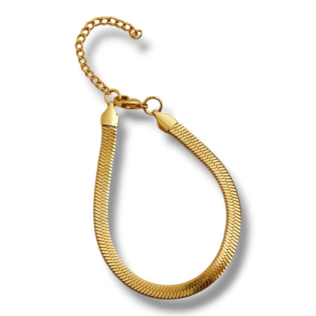 PULSERA ACERO DORADO CHATA
