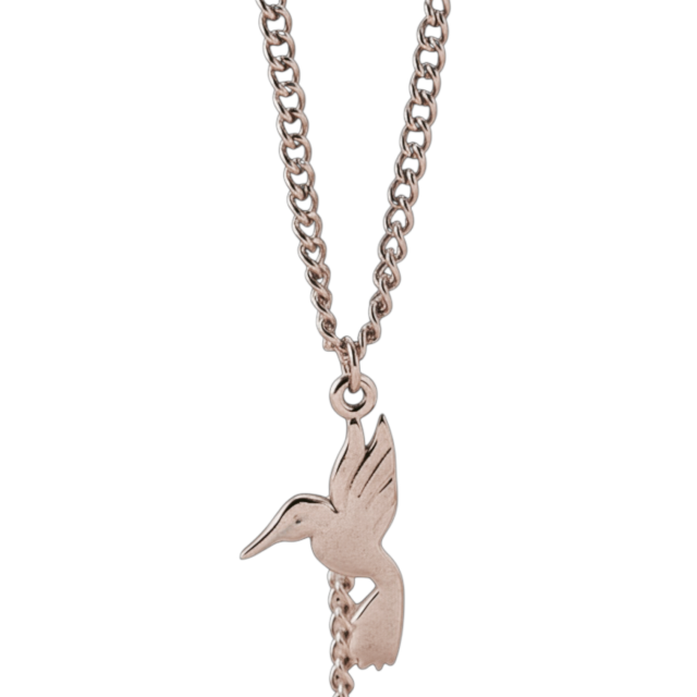 COLLAR ACERO CON DIJE COLIBRÍ 