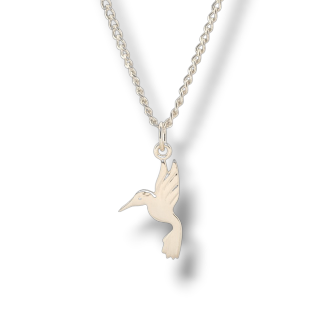 COLLAR ACERO BLANCO DIJE COLOBRI