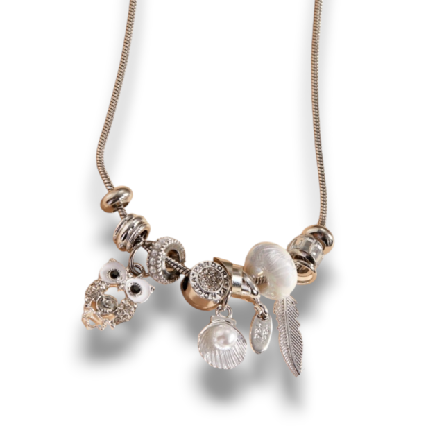 COLLAR ACERO CHARMS LECHUZA