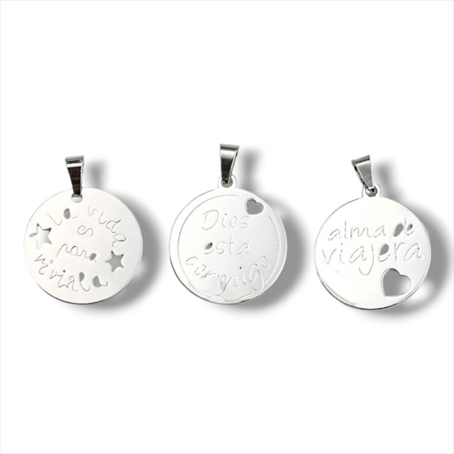 DIJE ACERO BLANCO FEASES X3