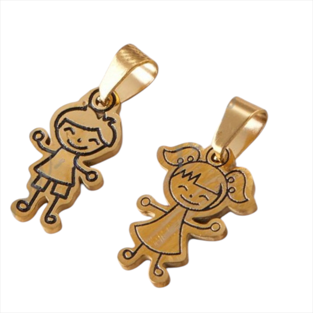 DIJE ACERO DORADO NENES