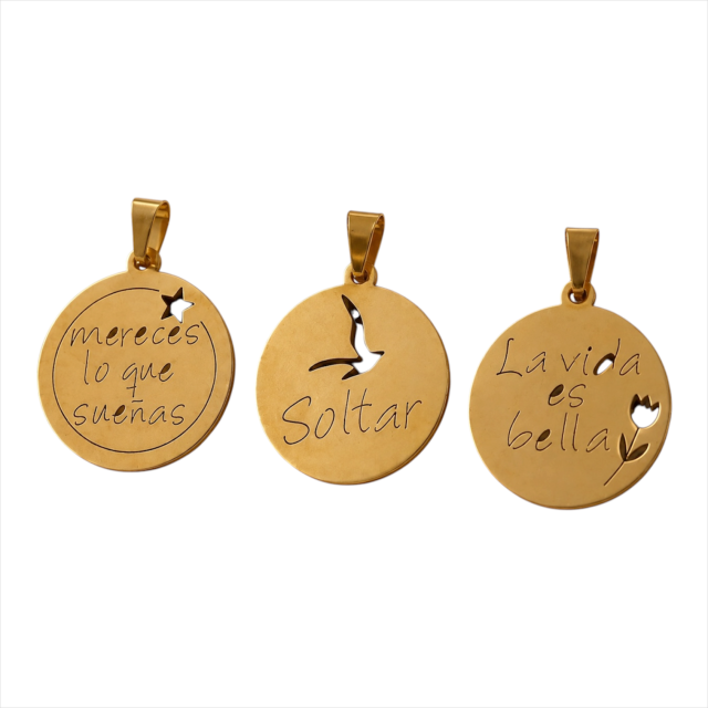 DIJES ACERO DORADO FRASES X3