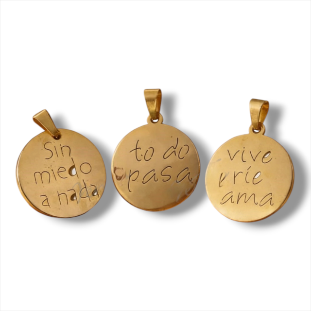 DIJES ACERO DORADO FRASES X 3