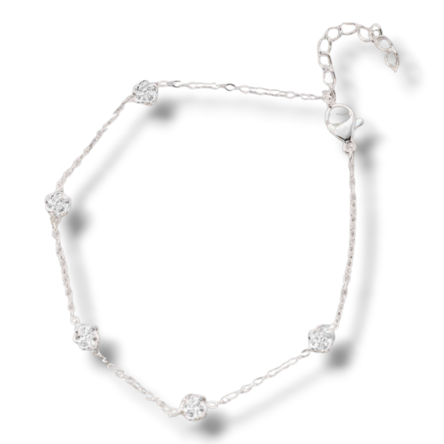 PULSERA ACERO BLANCO FLORES