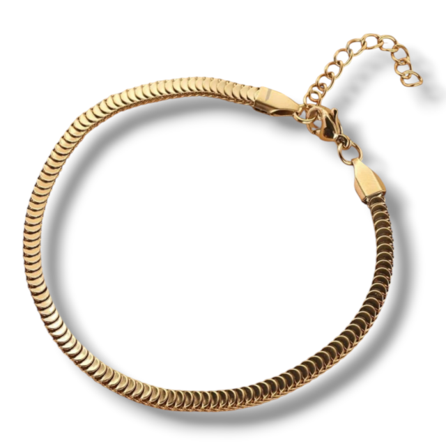 PULSERA ACERO DORADO DISEÑO COBRA