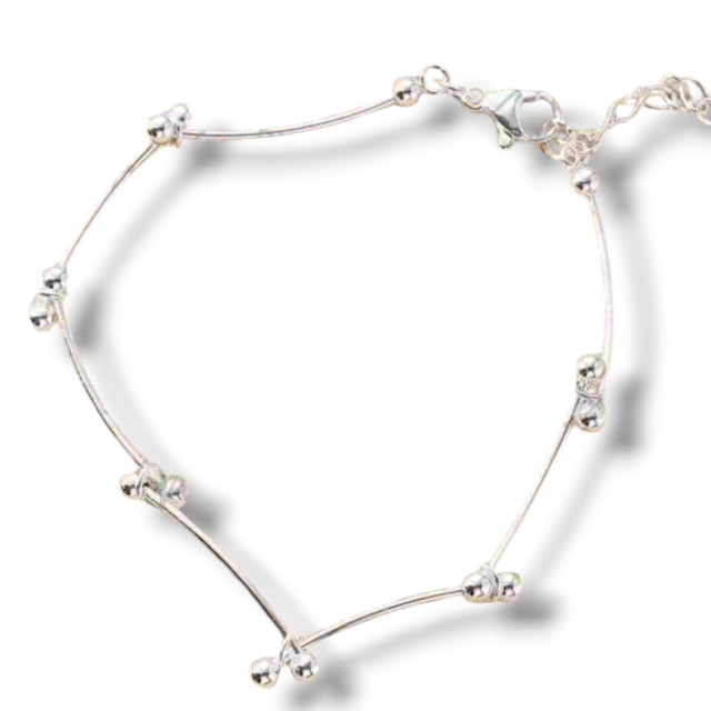 PULSERA ACERO BLANCO DISEÑO BOLITAS
