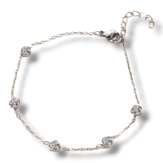 PULSERA ACERO FLORES