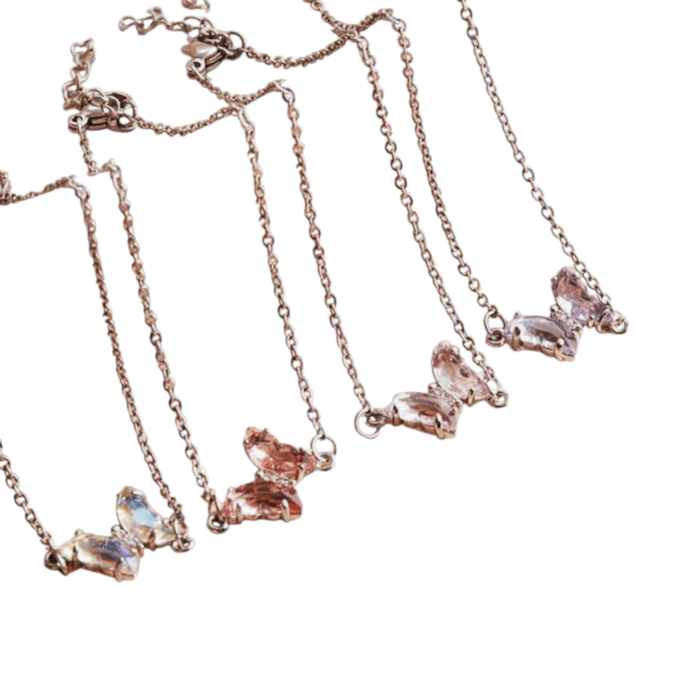 PULSERQ ACERO MARIPOSA CRISTAL COLOR SURTIDO