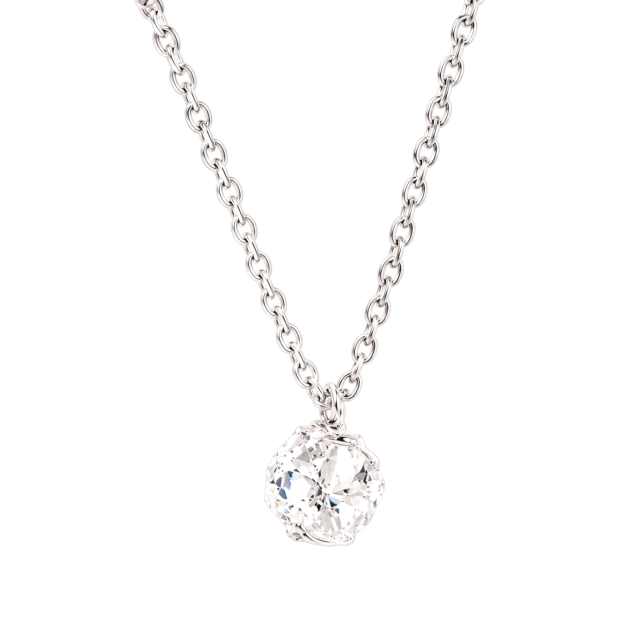 COLLAR ACERO BLANCO DIJE CUBIC