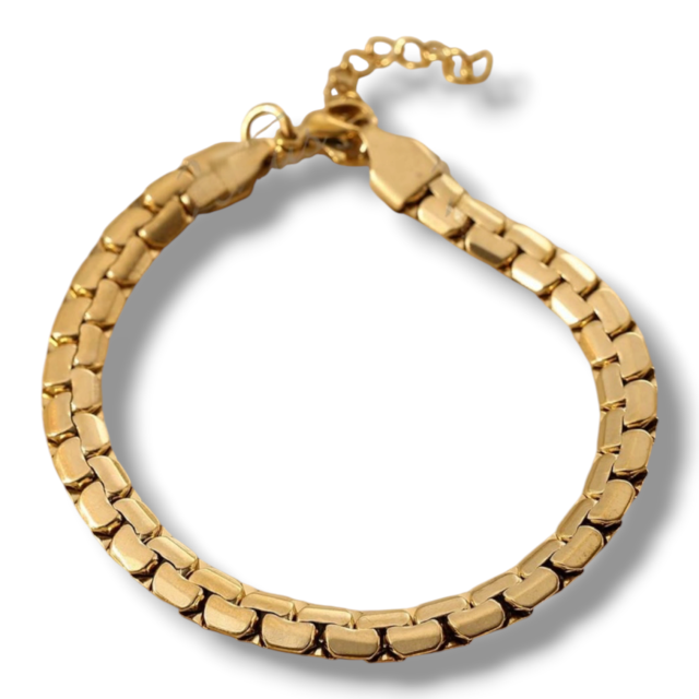 PULSERA ACERO DORADO CHATA