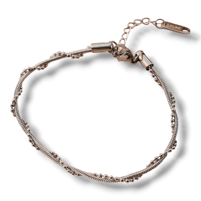 PULSERA ACERO DOBLE ENTRELAZADA