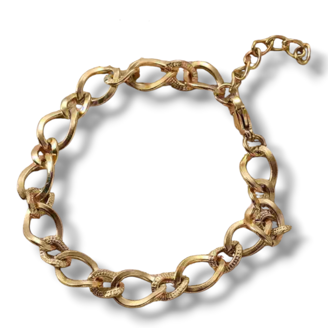 PULSERA ACERO DORADO ENTRELAZADA