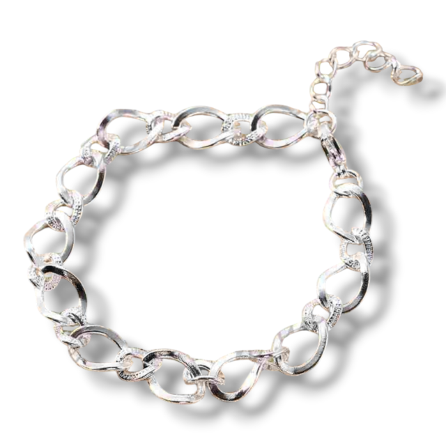 PULSERA ACERO BLANCO ENTRELAZADA