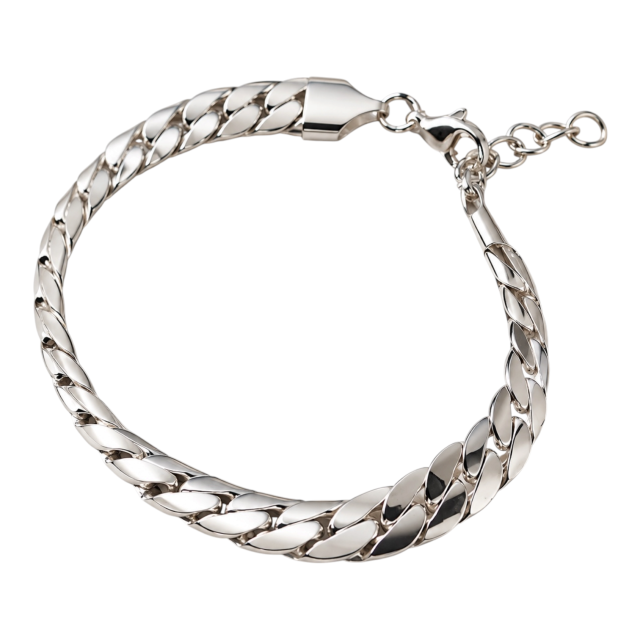PULSERA ACERO BLANCO TRENZA CHATA