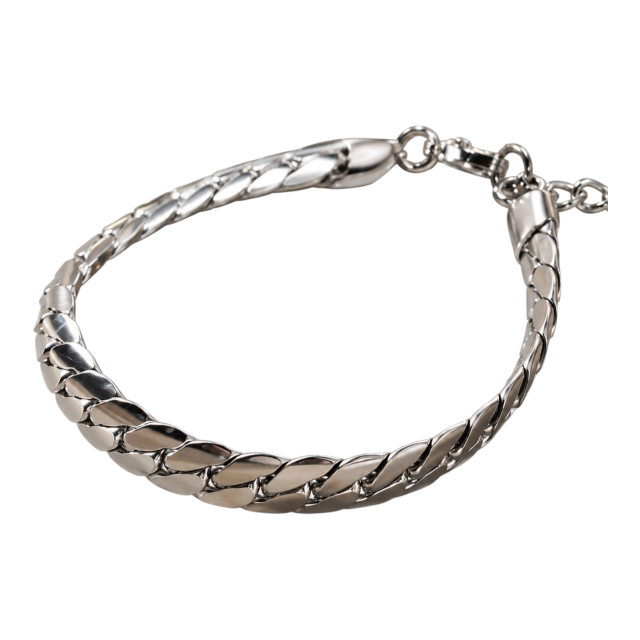 PULSERA ACERO TRENZA CHATA