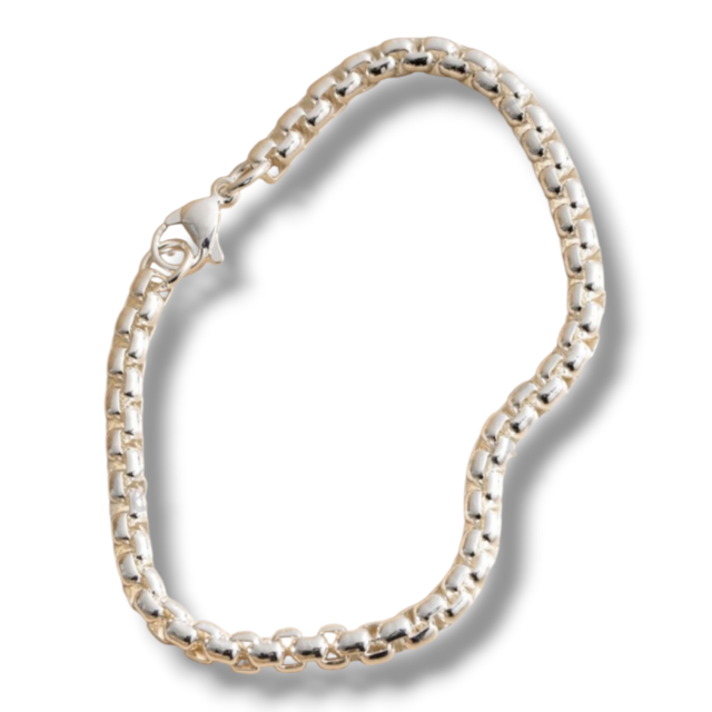 PULSERA ACERO BLANCO ROLO CUADRADO 