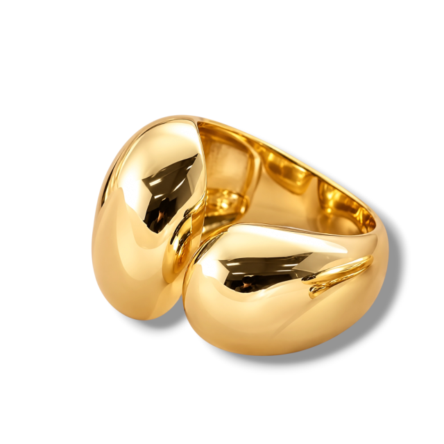 ANILLO ACERO DORADO CHUNCKY