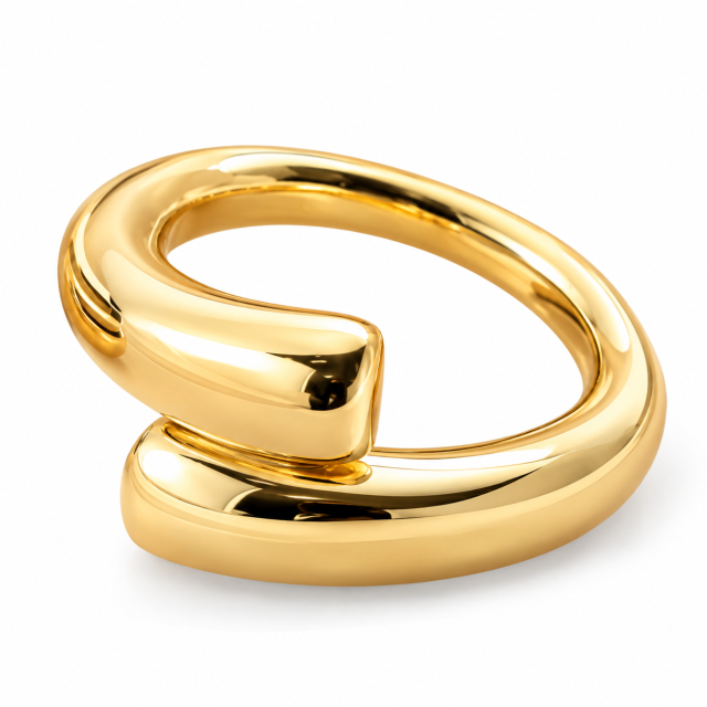 ANILLO ACERO DORADO CHUNCKY