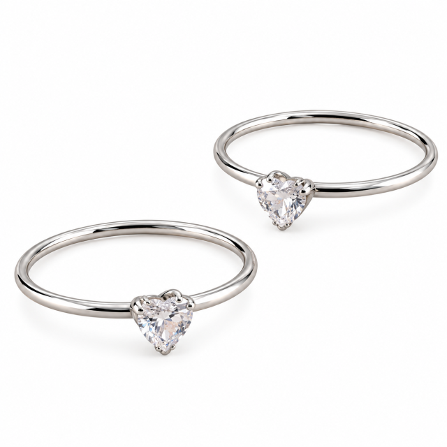 ANILLO ACERO CORAZÓN CUBIC