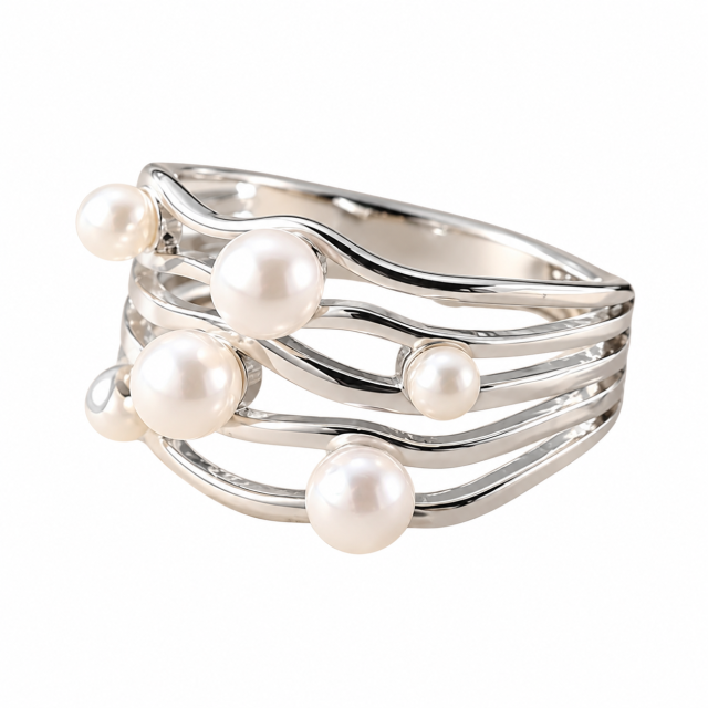 ANILLO ACER BLANCO DISEÑO PERLA