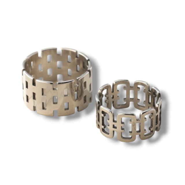 ANILLO ACERO DISEÑO HERME x 2