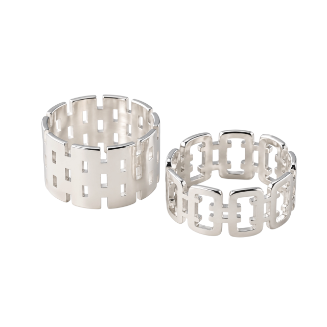 ANILLO ACERO BLANCO DISEÑO HERME  X2