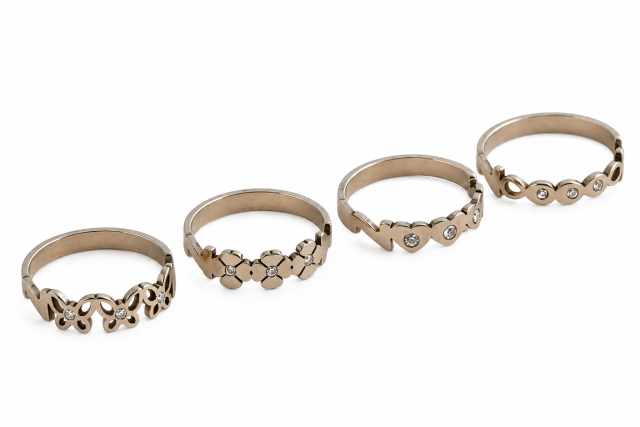 ANILLO ACERO FORMA X 4