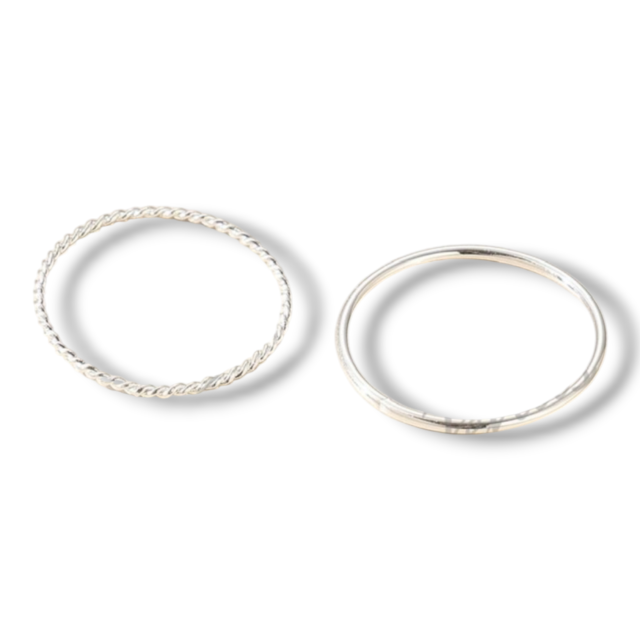 ANILLO ACERO BLANCO TIPO ALIANZA EXTRA FINA X 2