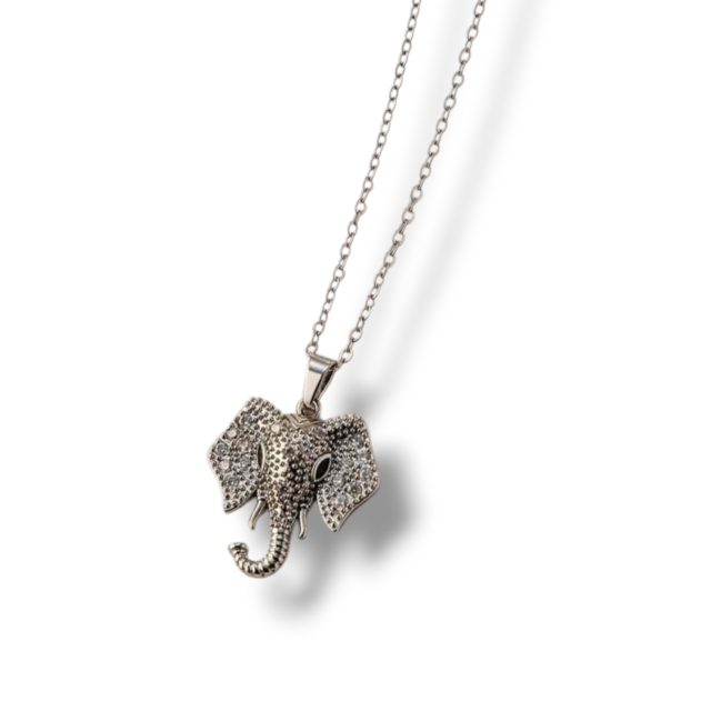 COLLAR ACERO DIJE ELEFANTE MICROPAVE