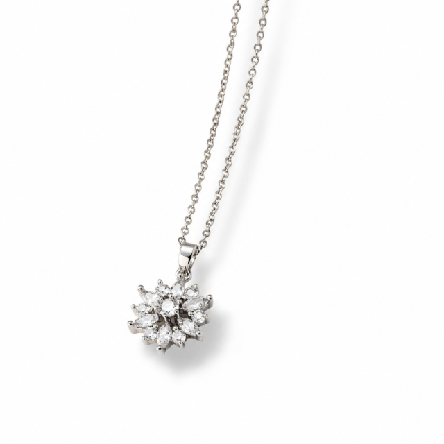 COLLAR ACERO DIJE GIRASOL CUBIC
