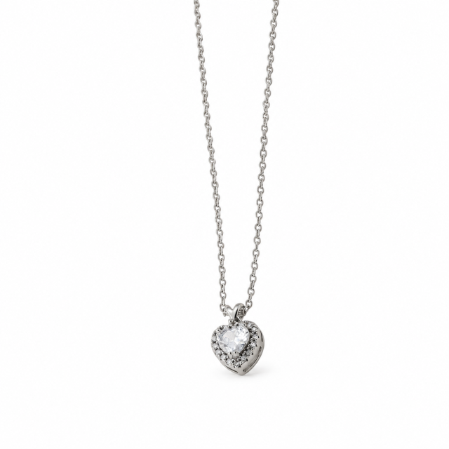 COLLAR ACERO CORAZÓN MICROPAVE