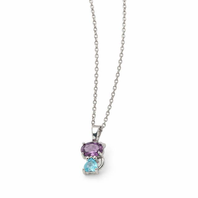 COLLAR ACERO DIJE GATO CRISTAL
