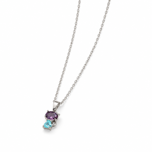 COLLAR ACERO BLANCO GATO CRISTAL 