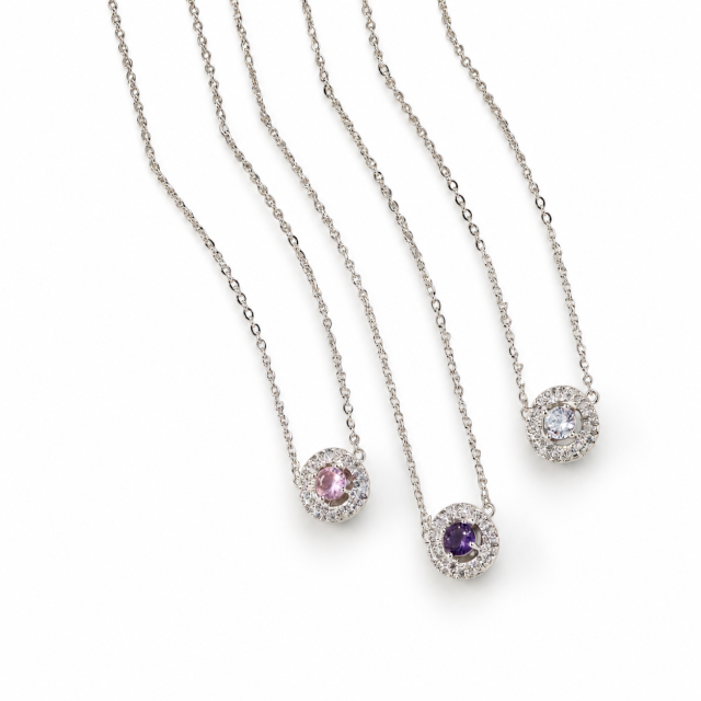 COLLAR ACERO BLANCO CRISTAL MICROPAVE 