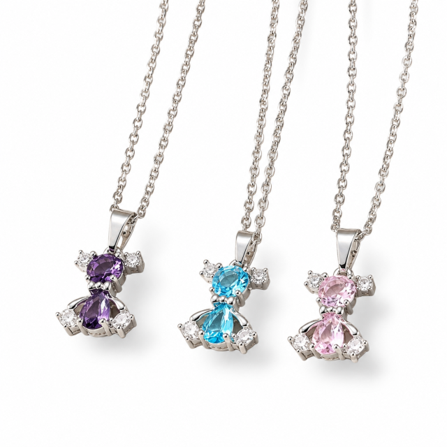 COLLAR ACERO BLANCO OSO CRISTAL