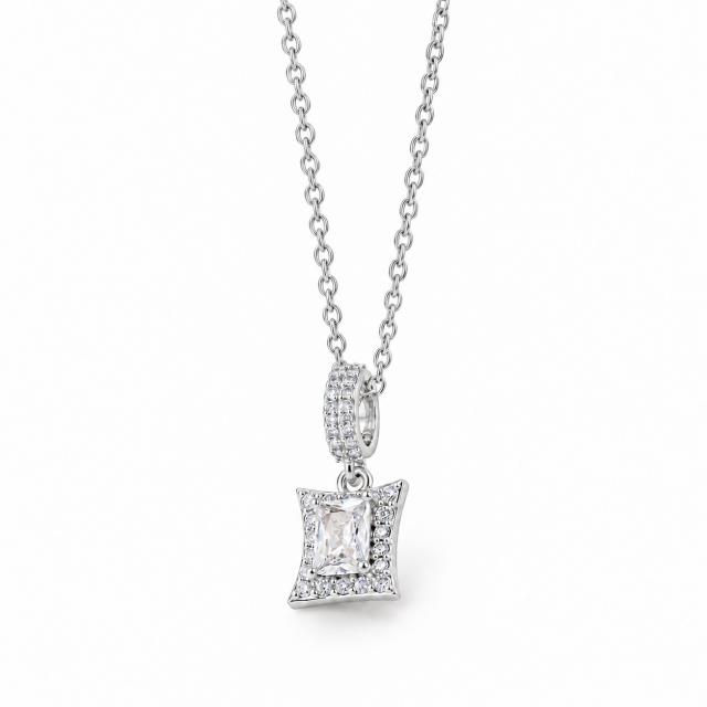COLLAR ACERO BLANCO CUADRADO CUBIC