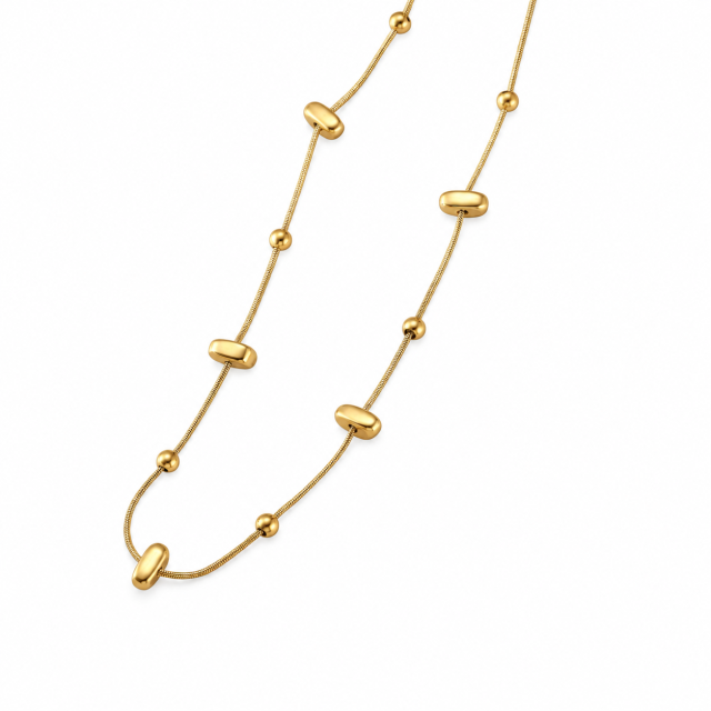 COLLAR ACERO DORADO BOLITA DONAS
