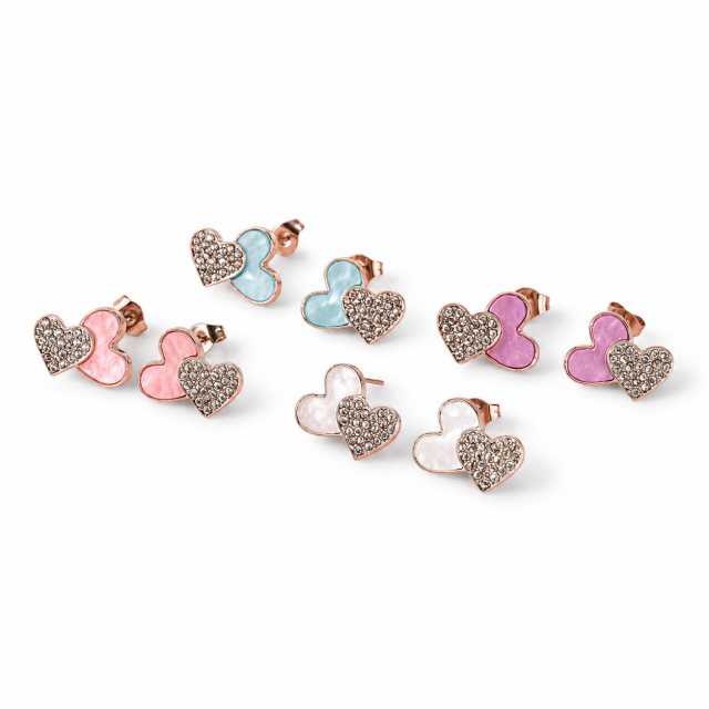 ARO ACERO PASANTE CORAZÓN STRASS